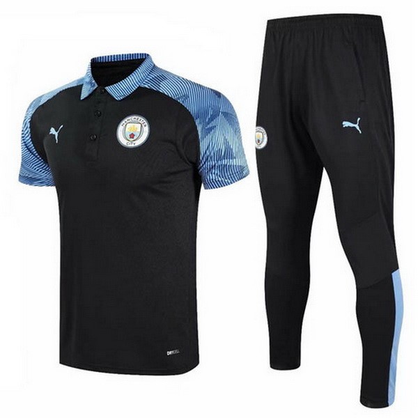 Polo Football Manchester City Ensemble Complet 2020-21 Bleu Noir